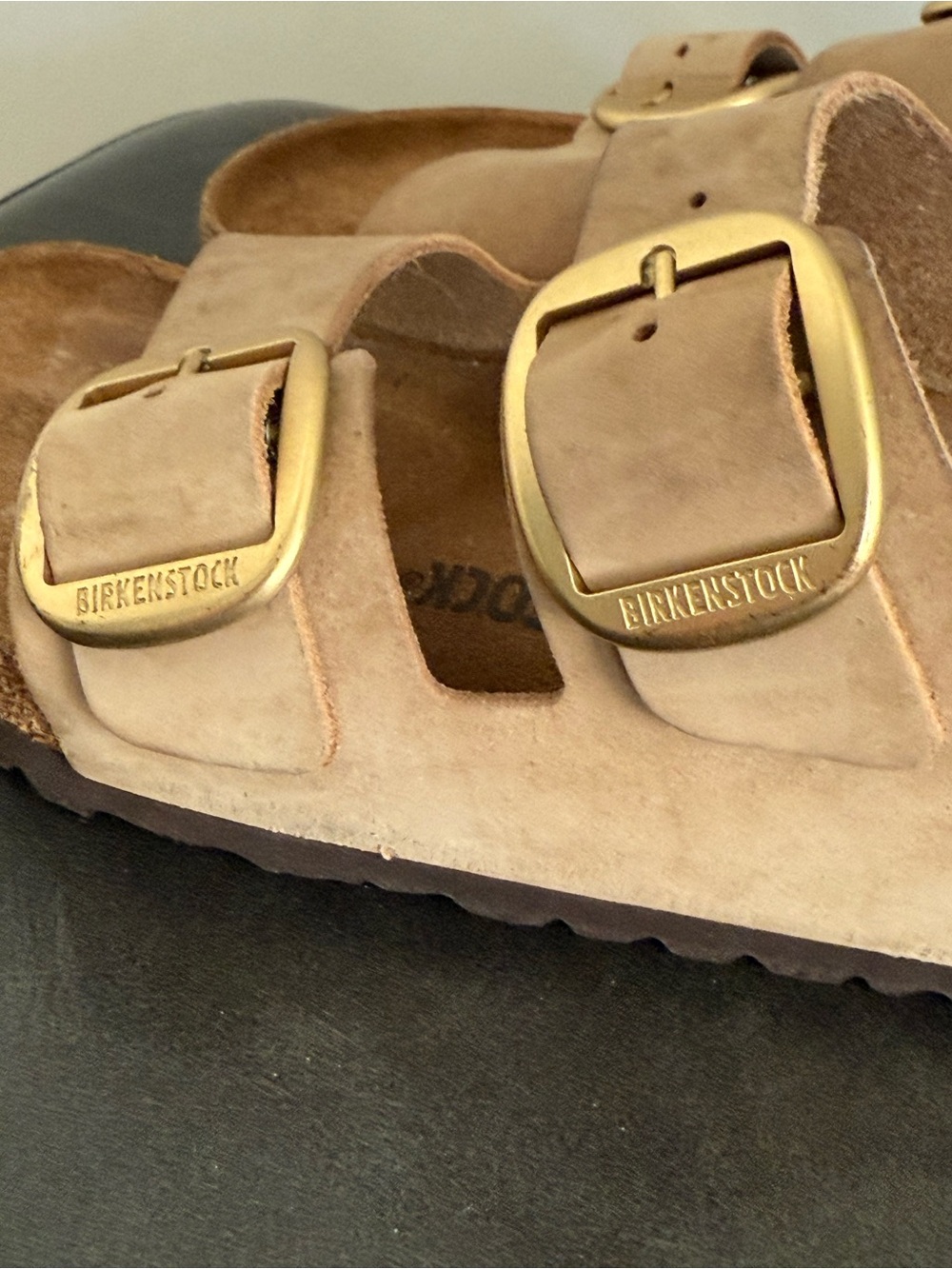Birkenstock Two-Strap Buckle Sandals - Tan Suede - Picture 5 of 7